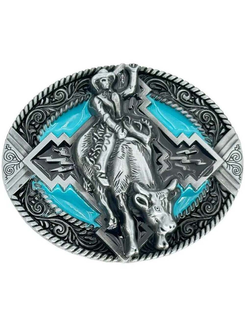 Bull Riding Cowboy Belt Buckle